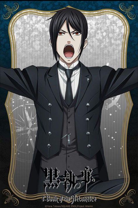 Book of Atlantic:  Sebastian Michaelis Book Of Atlantic, Black Butler 2, Black Butler Wallpaper, Elizabeth Midford, Joker Clown, Fan Art Anime, Book Of Circus, Black Butler Sebastian, Black Butler 3