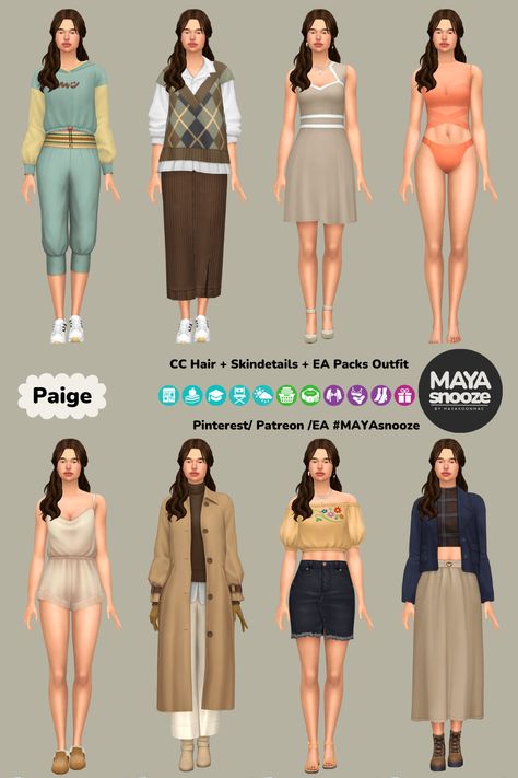 CC Download link on Patreon #MAYAsnooze Sims4 Lookbook, Sims Fashion, Sims Outfits, Dad Outfits, Trendy Mom Outfits, Sims 4 Challenges, The Sims 4 Skin, Sims 4 Cc Folder, Sims 4 Characters