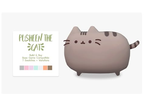 sims 4 cc // custom content clutter decor // Pusheen the Cat Sims 4 Pusheen Cc, Sims 4 Squishmallow Cc, Sims Pet Cc, Sims 4 Cc Cat Decor, Sims 4 Cc Cat Bed, Sims 4 Cat Cc, Sims 4 Cc Cats And Dogs Mod, Clutter Decor, Sims Cc Cats And Dogs