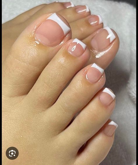 Toe Nail Designs White, White French Tip Toes, Nails 2025, French Tip Toes, French Toes, Gel Toes, White French Tip, White Nail Designs, Cute Toes