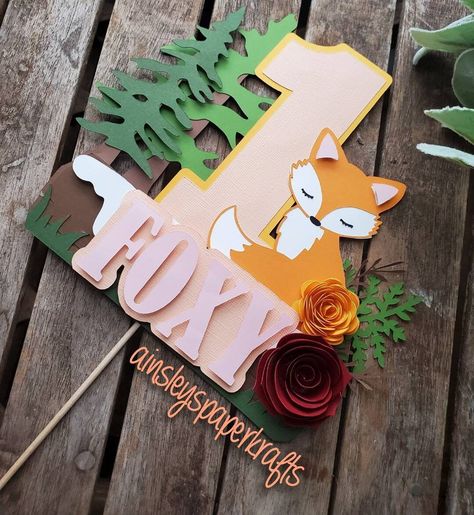 Fox Birthday Theme, Autumn Birthday Theme, Woodland Birthday Theme, Fox Cake Toppers, Woodland Cake Topper, Fox Cake, Woodland Animal Birthday, Autumn Birthday, Fox Party