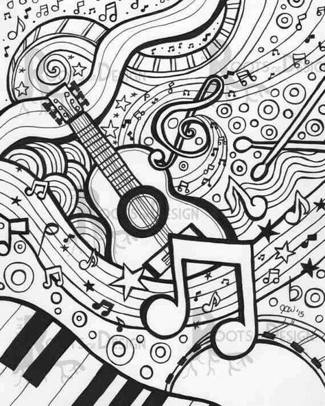 Music Sheet Coloring pages ➕Coloring Page ➕More Pins Like This At FOSTERGINGER @ Pinterest ➕ Doodle Art Posters, Music Art Print, Doodle Art Journals, Adult Colouring Pages, Music Coloring, Zentangle Patterns, The Piano, Coloring Book Pages, Coloring Pictures