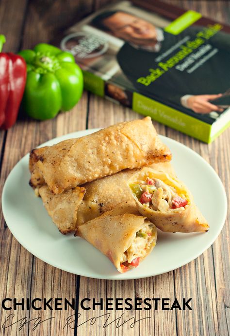 A play on the classic Philly Cheesesteak, these Chicken Cheesesteak Egg Rolls are simple to make, delicious, and ready in 30 minutes! #ad Chicken Cheesesteak, Chicken Philly, Steak Rolls, Shrimp Rolls, Hot Cheese, Simple Pantry, Egg Roll Wrappers, Egg Roll Recipes, Chicken Steak