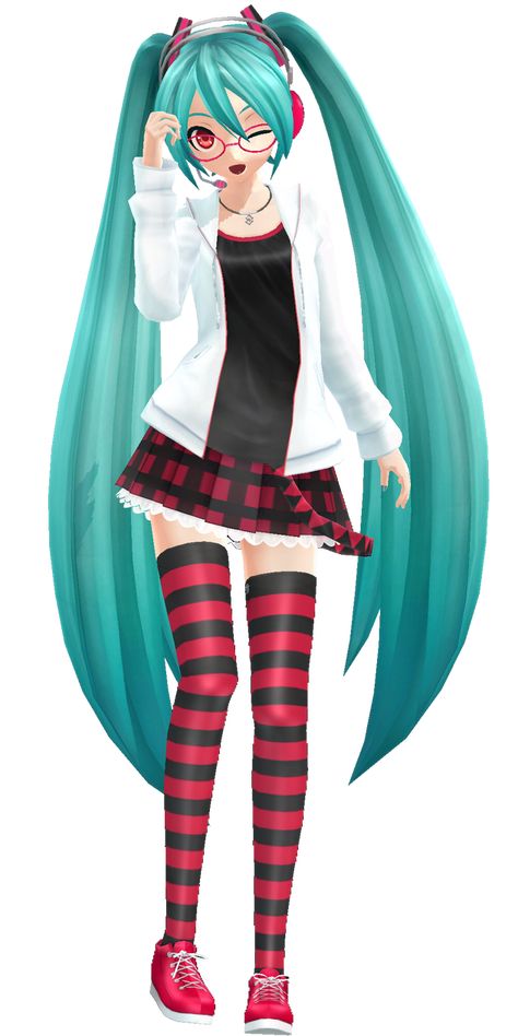 Project Diva Modules Miku, Hatsune Miku Glasses, Hatsune Miku Outfit Design, Hatsune Miku Project Diva Outfits, Miku Inspired Outfits, Hatsune Miku Modules, Hatsune Miku Clothes, Project Diva Outfits, Miku Clothes