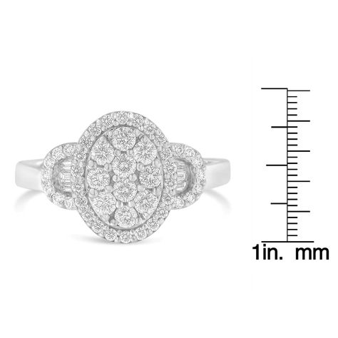 10K White Gold 1.0 Cttw Diamond Oval Cluster with Halo Vintage-Inspired Art Deco Buckle Style Statement Ring (G-H Color, SI1-SI2 Clarity) https://www.jaaziintl.com/products/10k-white-gold-1-0-cttw-diamond-oval-cluster-with-halo-vintage-inspired-art-deco-buckle-style-statement-ring-g-h-color-si1-si2-clarity Jaazi Intl #Hot Vintage Inspired Art, Diamond Cocktail Ring, Diamond Cocktail Rings, Anniversary Bands, Style Statement, Oval Diamond, Cluster Ring, White Gold Diamonds, Statement Ring