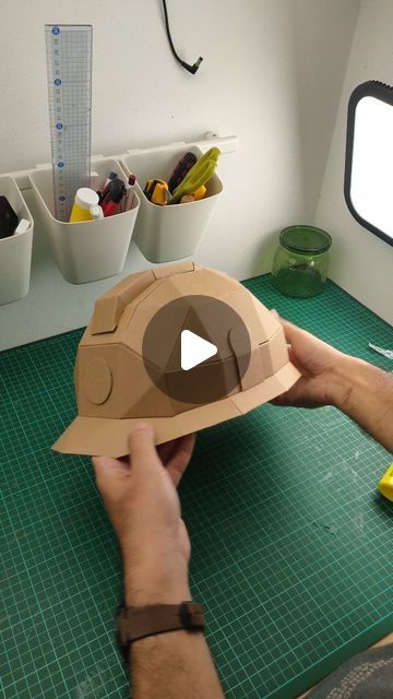 KRAF Studio | CardboardTemplates.com on Instagram: "safety helmet made out of cardboard, everyone?" Cardboard Helmet, Diy Helmet, Helmet Diy, Safety Helmet, February 1, Making Out, On Instagram, Quick Saves, Instagram