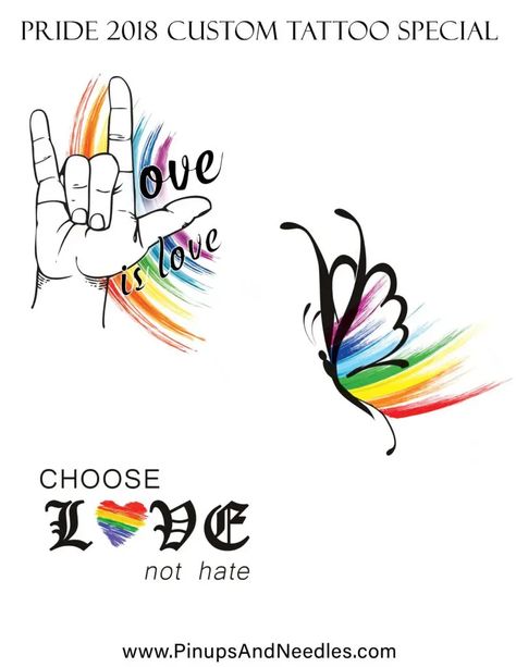 Custom Discounted Pride Tattoos 2018! June 19th-24th | Pride Ally Tattoo Ideas, Ally Tattoo, Pride Tattoo Ideas, Ally Lgbtq, Tattoo Special, Pride Designs, Pride Ally, Pride Tattoo, Love Rainbow