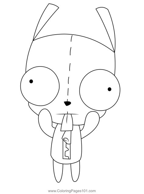 Cute Girl Invader Zim Coloring Page Coloring Pages Shark, Invader Zim Coloring Pages, Invader Zim Drawings, Emo Coloring Pages, Invader Zim Tattoo, Scene Coloring Pages, Doodles Aesthetic, Panda Coloring Pages, Halloween Pumpkin Carving Stencils