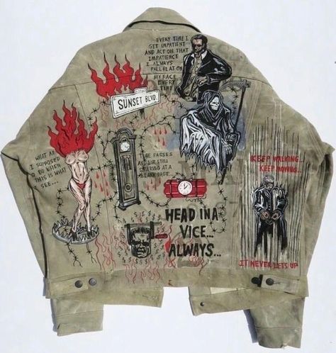 Signature Mail, Warren Lotas, Mail Bag, Painted Clothes Diy, Sunset Blvd, Battle Jacket, Painted Jacket, Diy Jacket, Custom Denim