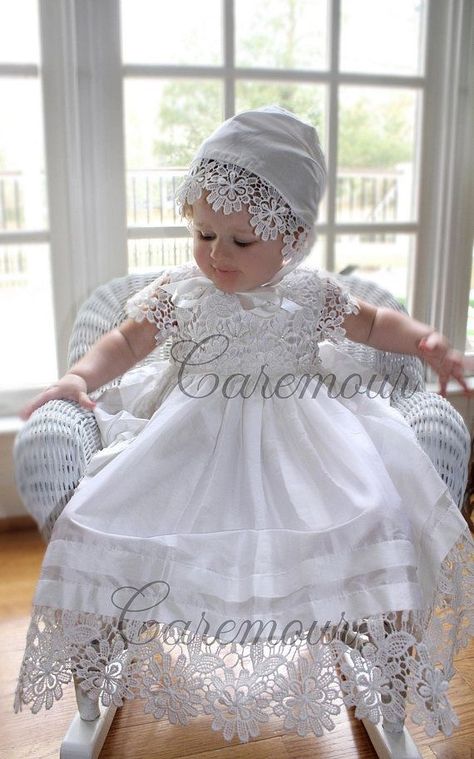 Baby Christening Gowns, Christening Dress Baby Girl, Baptism Gown Girl, Cutwork Lace, Baby Baptism Dress, Blessing Dress, Heirloom Dresses, Baptism Gown