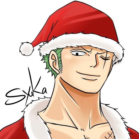 Zoro Christmas, Christmas One Piece, Starbucks Cup Art, Animated Clothes, One Piece Bounties, Zoro Roronoa, One Piece World, Anime Christmas, Zoro One Piece