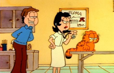 Jon and Garfield and Liz Garfield Jon And Liz, Jon And Liz Garfield, Garfield Liz, Jon Arbuckle Pfp, Liz Garfield, Jon Arbuckle, Happy Thanksgiving Friends, Garfield Movie, Thanksgiving Friends