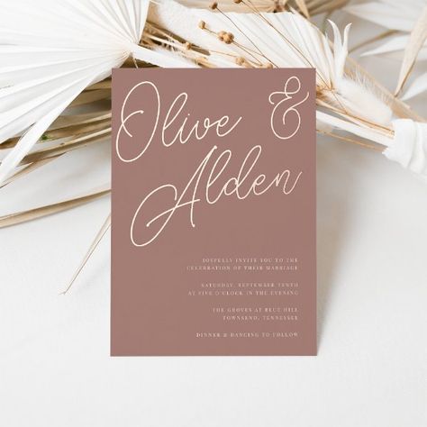 Rose Taupe, Foil Wedding Invitations, Simple Invitation, Foil Invitations, Simple Wedding Invitations, Script Lettering, Gold Wedding Invitations, Rose Gold Foil, Rose Gold Wedding