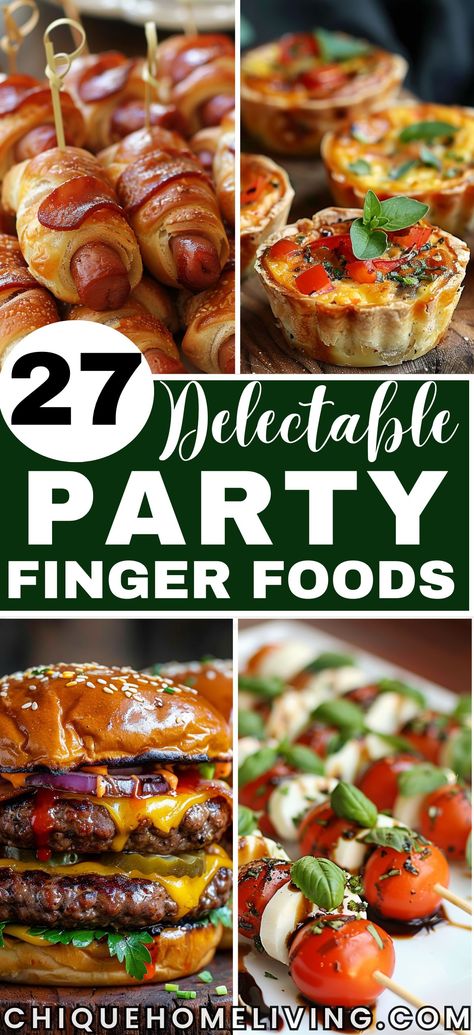 Are you planning a party and looking for simple and easy food ideas to add to the menu? Discover these curated simple and delicious party finger food ideas that will keep your guests coming back for more. Finger Foods Wedding Reception Simple, Party Pick Up Food, Afternoon Party Food, Heavy Finger Foods, Filling Finger Foods, Dinner Platter Ideas Parties Food, Party Snacks For Adults Finger Foods, Finger Food For Party Ideas, Dinner Finger Food Ideas