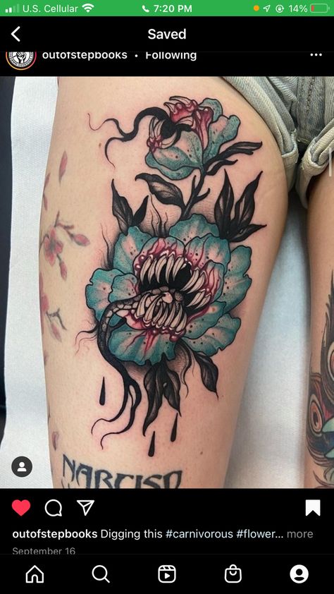 Carnivorous Flower, Tattoos Dotwork, Tattoos Japanese, Tooth Tattoo, Learn To Tattoo, Mandala Tattoos, Abstract Tattoo Designs, Irish Tattoos, Tattoos Mandala