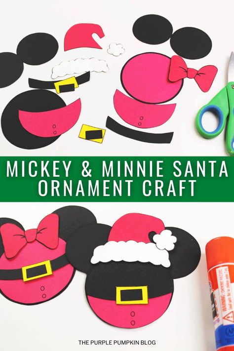 Disney Card Ideas, Disney Christmas Printables Free, Mickey Mouse Template Free Printables, Mickey Template, Minnie Mouse Christmas Ornaments, Disney Templates, Mouse Christmas Ornaments, Mickey Mouse Template, Disney Christmas Crafts