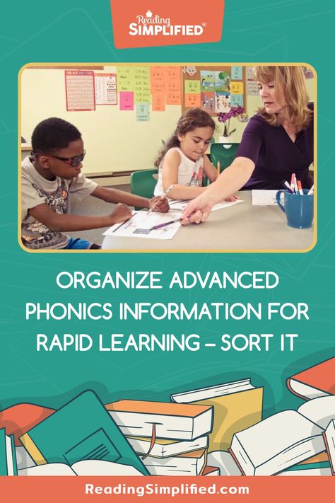 Organize Advanced Phonics Information for Rapid Learning–Sort It | Reading Simplified Reading Simplified, Multisensory Activities, Phonics Activities, Sensory Activities, Phonics, Reading