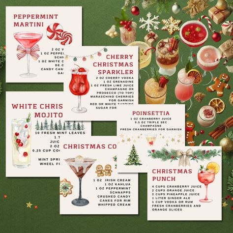 Make your Christmas celebrations extra merry with our delightful collection of Christmas Party Cocktail Cards! Perfect for holiday gatherings, family parties, or cozy nights by the fire, these cocktail recipe cards will help you mix up the most festive drinks of the season.

Cheers to the season with our Christmas Party Cocktail Cards—bringing joy and festive flavors to every celebration! Cocktail Recipe Cards, Festive Cocktail Recipes, Cocktail Cards, Peppermint Martini, Festive Recipes, Christmas Cocktail Party, Coca Cola Christmas, Seasonal Cocktail, Christmas Punch