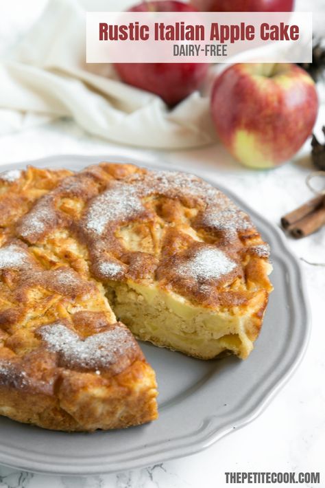 This rustic Italian apple cake is a traditional treat all Italian nonnas make! Totally fool-proof, loaded with apples, deliciously fluffy and dairy-free. #dessert #apple #dairyfree #italian thepetitecook.com Dessert Apple, Rustic Italian, Rustic Traditional, Best Cake Recipes, Dairy Free Dessert, Scrumptious Desserts, Italian Desserts, Apple Cake, Best Dessert Recipes