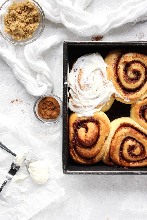 Softest Overnight Cinnamon Rolls - Sweets by Elise Overnight Cinnamon Rolls, Fluffy Light, Store Bought Frosting, How To Make Frosting, Baked Rolls, Cream Cheese Eggs, White Frosting, Sweet Rolls, Food Help