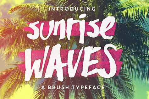 Cover Image For Sunrise Waves Beach Fonts, Summer Font, Wave Brush, Indesign Templates, Brush Font, Best Graphics, Free Fonts Download, Beach Vibe, Cool Fonts