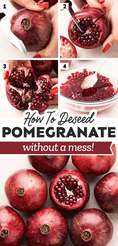 How To Clean Pomegranate, How To Get Pomegranate Seeds Out, Pomegranate On Charcuterie Board, Open Pomegranate How To, Deseeding A Pomegranate, Cut Pomegranate How To, Peeling Pomegranate How To, Pomegranate How To Open, Peeling A Pomegranate