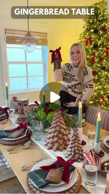 Jessie Jane Daye on Instagram: "This is your sign to set a gingerbread-themed holiday table 🥰 complete with gingerbread cookie name tags, of course! These gorgeous gingerbread pieces are all from @potterybarn From the gingerbread dinnerware to the embroidered holiday napkins, I am obsessed 🥹🤎 Comment ‘gingerbread’ for the name tag cookie tutorial and full links to every piece, and I will send them to your DMs!

https://www.jessiedaye.com/diy/2024/12/8/gingerbread-holiday-table

#christmas #decor #holiday #tablesetting" Ginger Bread Christmas, Bread Christmas, Food For Christmas, Holiday Napkins, Gingerbread Christmas Decor, Cookie Tutorials, Christmas Table Decor, Advent Christmas, Gingerbread Cookie