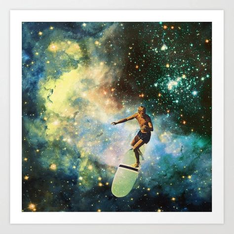 Surfer Artwork, Surrealism Collage, Surfer Art, Surf Vibes, Surf Art, Space Theme, Surreal Art, Outdoor Lifestyle, Screen Shot