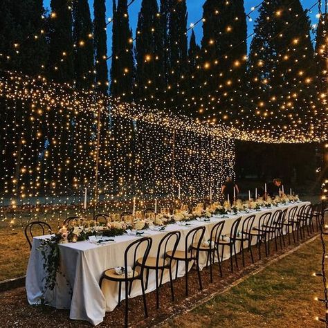 wedding fairy lights    #weddingdecor #weddingideas #giantballoons #weddingplanning #weddinginspiration #weddingceremony Night Wedding Photos, Wedding Lighting, Wine Barrels, Country Weddings, Rustic Weddings, Hairstyle Tutorial, Outdoor Wedding Decorations, Wedding Decor Elegant, Long Table