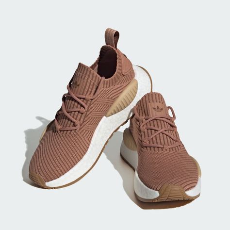 adidas NMD_W1 Shoes - Brown | Women's Lifestyle | adidas US Adidas Samba White, Adidas Running Shoes Women, Adidas White Sneakers, Black Tennis Shoes, Adidas Tubular Shadow, Tan Sneakers, Adidas Tennis Shoes, Adidas Three Stripes, Striped Shoes