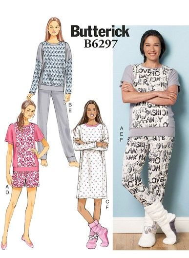 patron-pyjama-butterick-chaussons Lounge Socks, Nightgown Pattern, Pajama Pattern, Short Gowns, Butterick Pattern, Butterick Sewing Pattern, Dress Shorts, Pants Dress, Easy Sewing Patterns