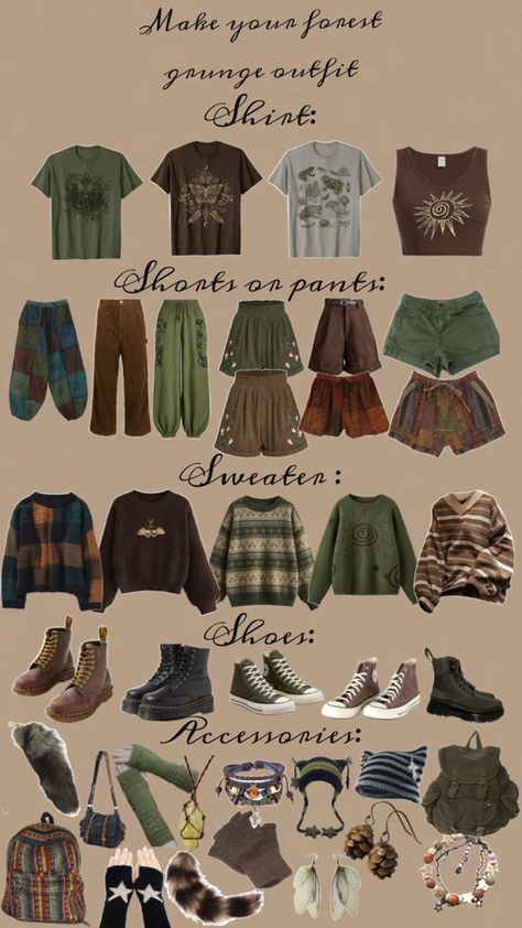 Fall Goblincore Outfits, Outfit Ideas Cottagecore Grunge, Swamp Aesthetic Outfit, Arizona Fashion Outfits, Forest Style Clothes, Pacific Northwest Outfit, Woodland Aesthetic Outfit, Fairy Core Grunge Outfits, Brynlee Core