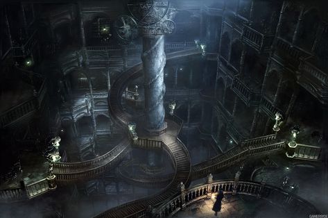 Research Hall Bloodborne Concept Art, Bloodborne Art, Dark Castle, Rpg Map, 다크 판타지, Fantasy City, Fantasy Castle, Bloodborne, Fantasy Setting