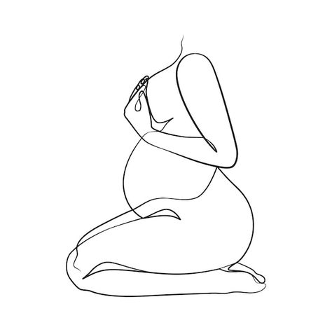 Dessin Au Trait Continu Femme Enceinte | Premium Vector #Freepik #vector #maternite #grossesse #pregnant #silhouette-corps Pregnant Woman Line Drawing, Pregnant Women Line Art, Illustration Pregnant Woman, Pregnant Coloring Pages, Pregnant Silhouette Drawing, Women Body Illustration, Pregnant Belly Drawing, Pregnant Women Drawing, Pregnant Sketch