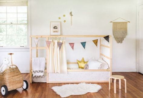 IKEA Kura Bed Hack for a Kid's Room | Hunker Kura Cama Ikea, Kura Bed Hack, Ikea Bed Hack, Shared Nursery, Ikea Kura Bed, Kura Bed, Ikea Kura, Room Hacks, Ikea Kids