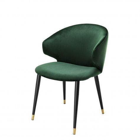 Art Deco Dining Chair, Dream Dining Room, Green Dining Chairs, Luxury Dining Chair, Dark Green Velvet, Luxury Dining Room, Painted Chairs, Contemporary Dining Chairs, Luxury Dining