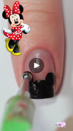 794K views · 2.3K reactions | Minnie Mouse Nail Art #nailart #disney | cutepolish | cutepolish · Original audio Minnie Mouse Bow Nails, Minnie Mouse Nails Simple, Subtle Minnie Mouse Nails, Easy Minnie Mouse Nails, Minnie Mouse Gel Nails, Minnie Mouse Nail Art, Minnie Mouse Nails, Cute Nails, Minnie Mouse