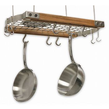 Pot Racks - JK Adams Mini Pot Rack JK-PRC24 | KitchenSource.com Skillet Storage, Pots And Pans Hanging Rack, Ceiling Pot Rack, Pot Hooks, Pot Racks, Pot Rack Hanging, Metal Grid, Kitchen Pot, Ceiling Hanging