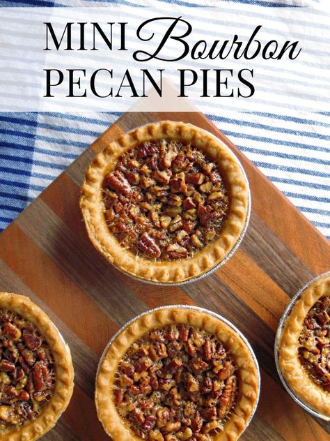 Mini Bourbon Pecan Pies are perfect for Thanksgiving entertaining. This pecan pie recipe used bourbon for a little kick of flavor that is nutty and woody. Food Blogger Elle Talk #PecanPie #PieRecipe #DessertRecipe #Bourbon Mini Pecan Pie Recipes, Thanksgiving Recipes Dessert, Miniature Desserts, Mini Pie Maker, Mini Pie Recipes, Bourbon Pecan Pie, Mini Pecan Pies, Pecan Pies, Thanksgiving Recipe