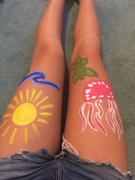 Summer Legs, Leg Painting, Leg Art, Summer Things, Summer Inspo, Vacation Ideas, Having Fun, Paint Designs, Body Painting