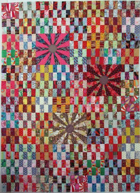 Kaffe Fassett Fabric, Charm Quilt, Man Quilt, Colorful Plants, Hand Applique, Kaffe Fassett, Fabric Strips, Small Quilts, Scrap Quilts