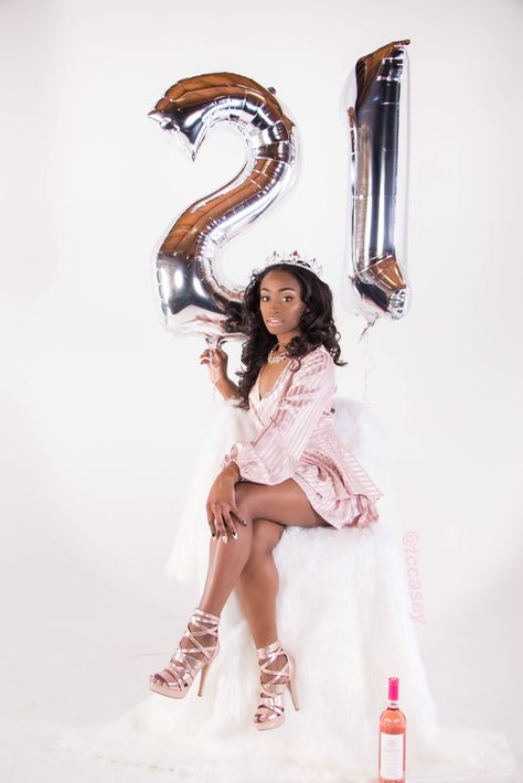 My 21st Birthday Photoshoot! I wanted to do something special so here's... "Pretty in Pink" #21 #birthdayphotoshoot #prettyinpink Birthday Photoshoot 21, 21st Birthday Photoshoot Poses, 21st Birthday Photoshoot Champagne, 21st Birthday Picture Ideas Champagne, Birthday Shoot Ideas Pink, 20 Birthday Photoshoot Pink, Birthday Photoshoot Black Women Pink, My 21st Birthday, Birthday Photoshoot Ideas