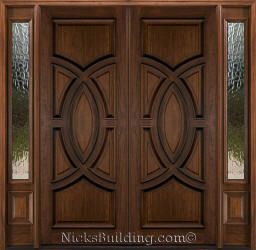 Main Door Design Two Doors, Wooden Double Door Design Entrance Front Entry, Door Design Wood Modern, Exterior Double Doors, Doors With Sidelights, Pintu Interior, Wooden Double Doors, Double Door Entrance, House Main Door