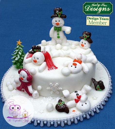 Snowman snowball fun - Cake by sarah (scheduled via http://www.tailwindapp.com?utm_source=pinterest&utm_medium=twpin) Snowman Christmas Cake, Winter Torte, Flori Fondant, Tårta Design, Christmas Themed Cake, Snowman Cake, Man Cake, Fake Bakes, Christmas Cake Designs