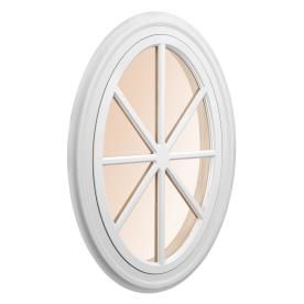 Awsco Oval Replacement White Exterior Window (Rough Opening: 21.75-In X 41.75-In; Actual: 23.75-In X 43.75-In) Ovalw2444 Accent Window, Oval Windows, Window Grids, Exterior Window, Oval Window, Traditional Windows, Brick Molding, White Window, White Exterior