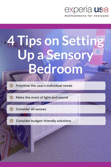 If your child has a sensory disorder, then creating a sensory bedroom for them at home can be a wonderful idea. Sensory bedrooms enable those whose conditions may otherwise prevent them from doing so to relax. See all our tips for creating one. Sensory Bedroom, Sensory Space, Sensory Equipment, Sensory Disorder, Bedroom Teen, Sensory Friendly, Adult Bedroom, Bedroom Makeover