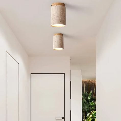 Wabi Sabi Wood Travertine Ceiling Mounted Light for Hallway Bedroom Downlight Stone Tube Decoration Lamp Fixtures Japaness - AliExpress 39 Pendant Lights & Chandeliers, Mode Design, Luminaire Design, Wood Light, Edison Bulb, Rustic Interiors, Design Minimalista, Small Furniture, Large Furniture