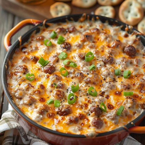 Hot Sausage Beer Cheese Dip Recipe Sausage Beer Cheese Dip, Cheesy Dips, Sausage Cheese Dip, Beer Cheese Dip Recipe, Sausage Dip, Beer Cheese Dip, Cheese Dip Recipes, Classic Appetizers, Hot Sausage