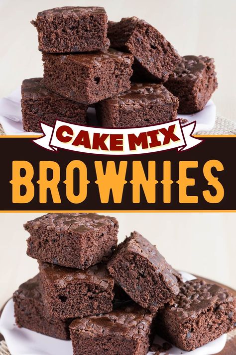 Cake Mix Brownies 3 Ingredients, Brownies With Cake Mix, Brownies From Cake Mix, Oreo Crunch, Cake Mix Brownies, Cake Mix Muffins, Brownies Recipes, Devils Food Cake Mix Recipe, Bakery Foods