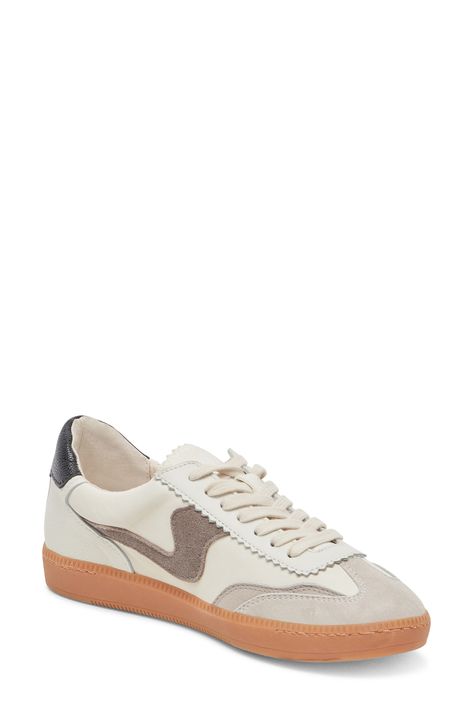 Dolce Vita Notice Sneaker available at #Nordstrom Tennis Shoes Outfit, Shoes Outfit, Grey Leather, Up Styles, Tennis Shoes, Honeycomb, Womens Sneakers, Mixed Media, Leather Upper